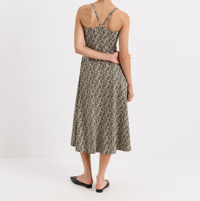 Vestido Midi Fit & Flare Estampado Tirantes